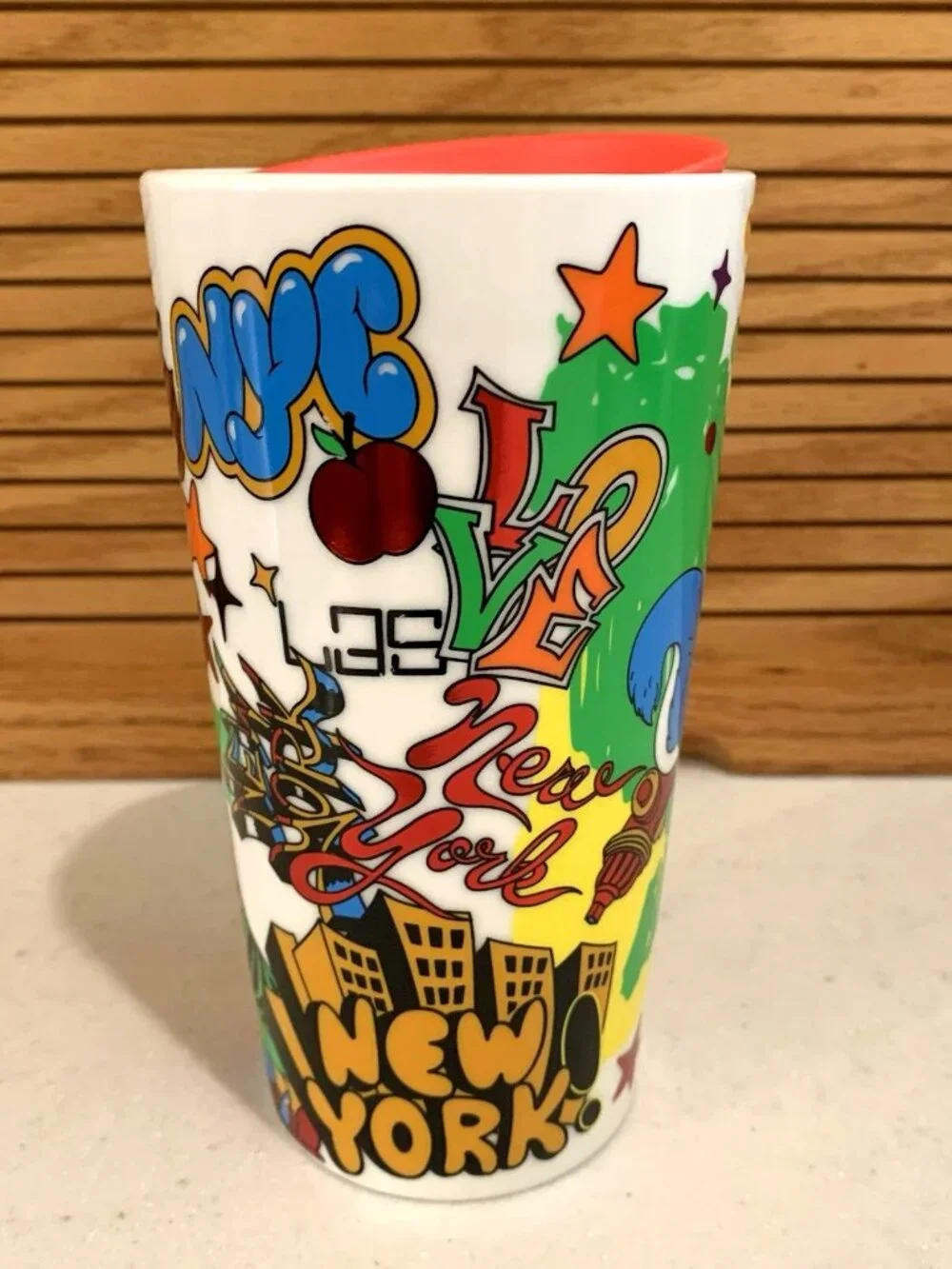 STARBUCKS x MARCOS CHIN MUG Tumbler Limited Edition Graffiti Ceramic Travel 12oz